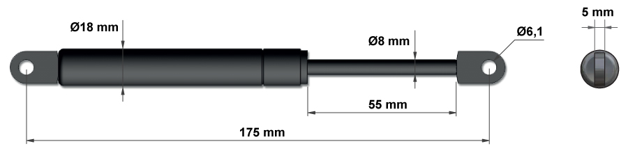 Molle a gas per porte da cucina - Modello 2b