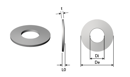 Disegno tecnico - Molle a tazza - Acciaio nero