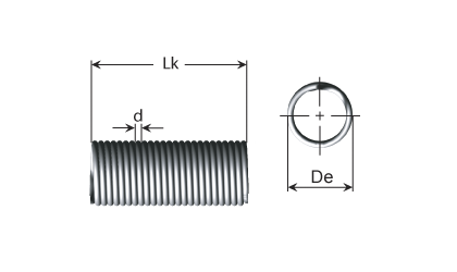 Disegno tecnico - Molle a trazione - Gamma D