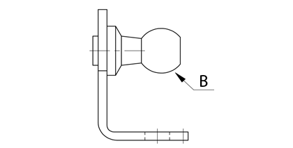 Disegno tecnico - Staffa - Attacco sferico