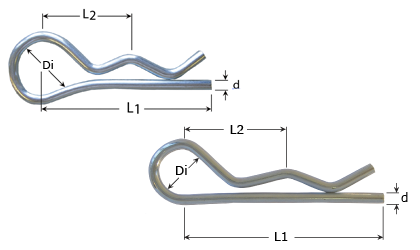 Disegno tecnico - Coppiglie a molla - Acciaio inossidabile