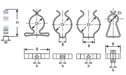 Clip sagomate in nastro - Disegno tecnico