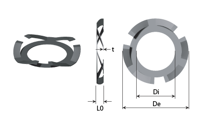 Disegno tecnico - Rondelle per cuscinetti a sfera