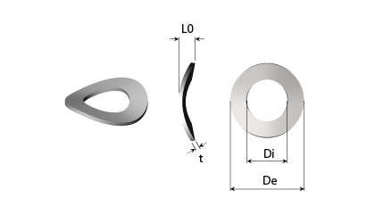 Rondelle ondulate - Disegno tecnico