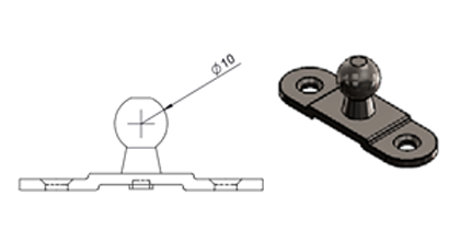 Technical drawing - Endfitting - Brackets ball Technical drawing - Endfitting - Brackets ball