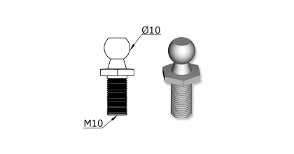 Technical drawing - Endfitting - Ballstud