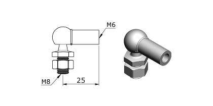 Technical drawing - Endfitting - Balljoint Technical drawing - Endfitting - Balljoint