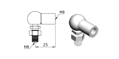 Technical drawing - Endfitting - Balljoint Technical drawing - Endfitting - Balljoint