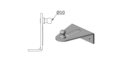 Technical drawing - Endfitting - Brackets ball