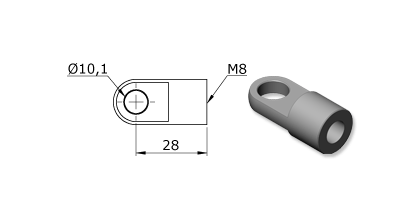 Technical drawing - Endfitting - Eye